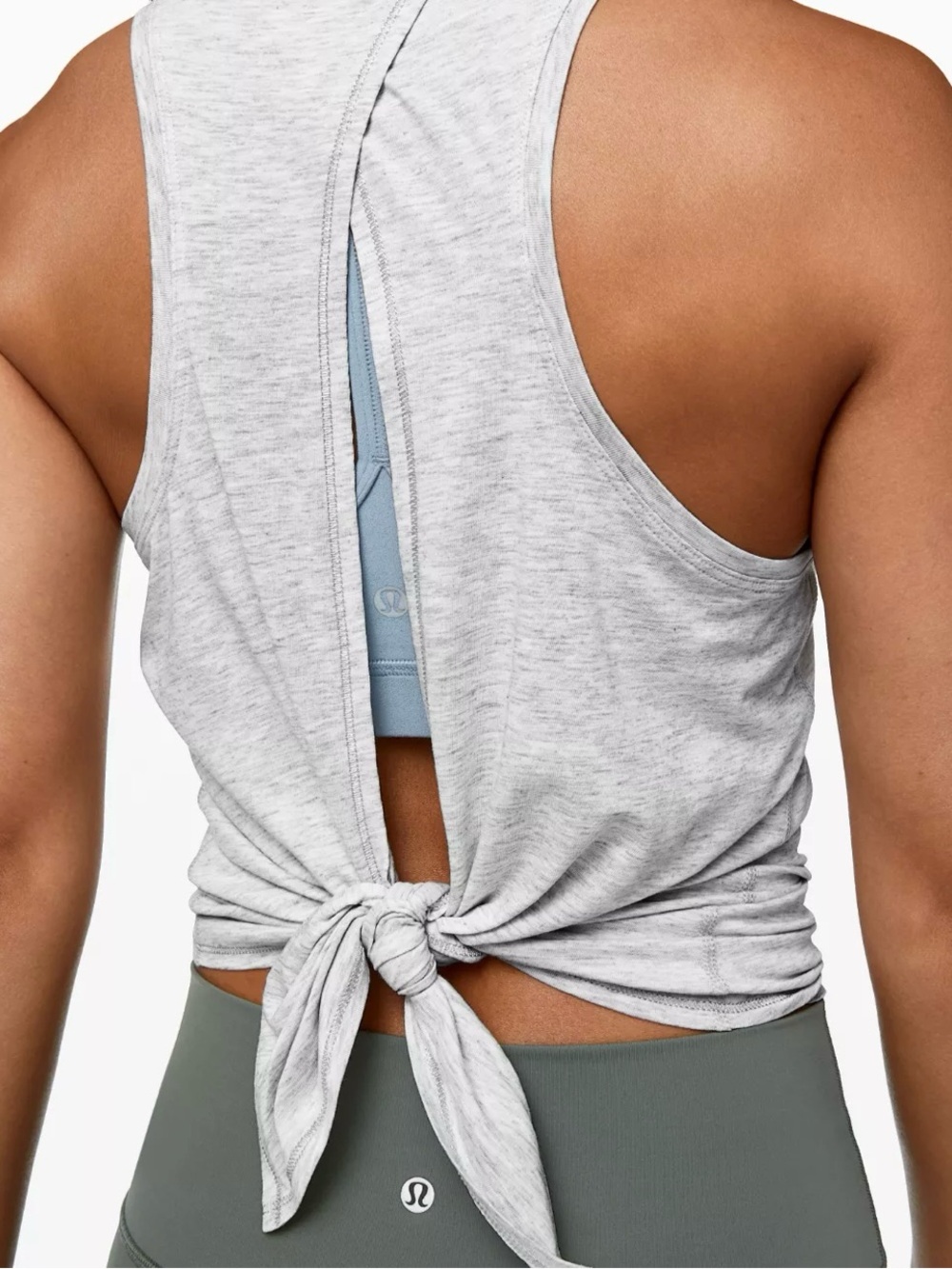 lululemon athletica Light Blue Heather All Tied Up Split-Back Performance Tank